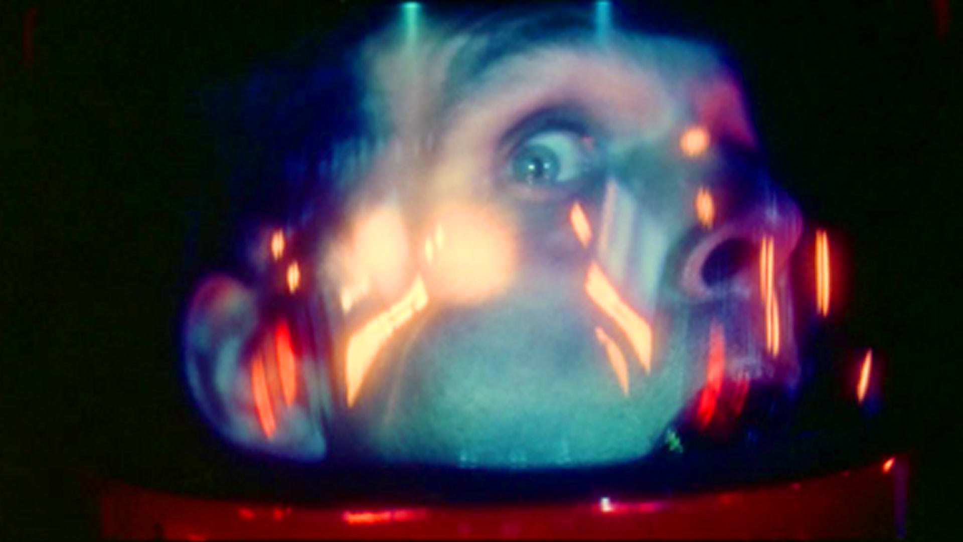 Astronaut David Bowman entering the stargate - a psychedelic light sequence from Kubrick's 2001: A Space Odyssey (1968)