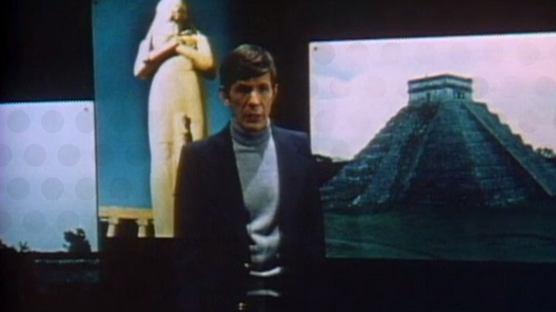 Leonard Nimoy presenting the paranormal TV series In Search of... (1977)